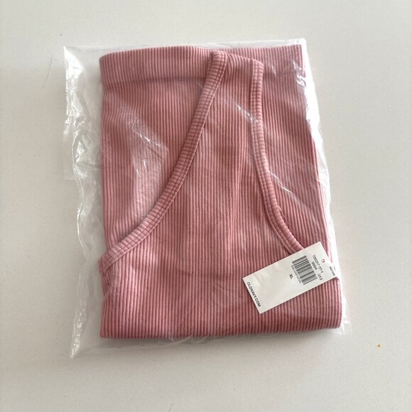 Old Navy Rib-Knit Seamless Tank Top Cropped Pink Size XL NEW - Picture 4 of 5